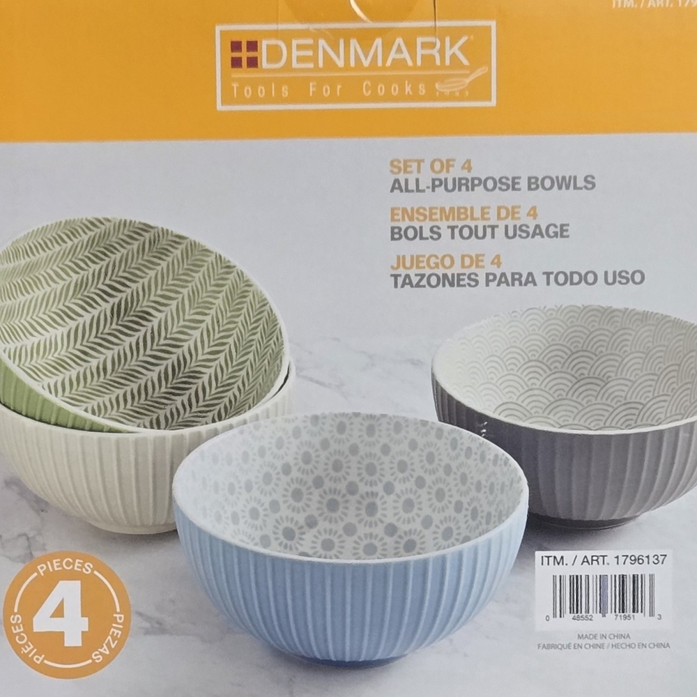 Denmark Assorted Color All-Purpose Bowls Set of 4